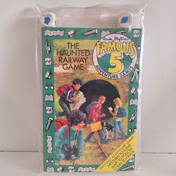 New Enid Blytons Famous 5 Adventure Game The Haunted Railway Game Book Dice card - Picture 1 of 6